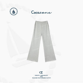 COCO ZONE 100棉慵懒风松紧腰系带直筒休闲裤ACD2A0092