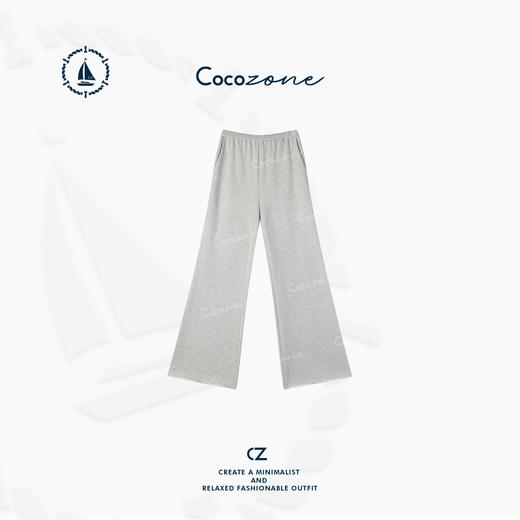 COCO ZONE 100棉慵懒风松紧腰系带直筒休闲裤ACD2A0092 商品图0