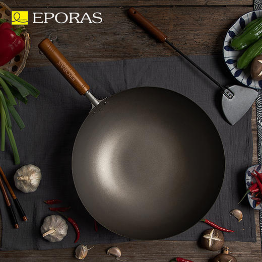 【EPROS 八奈司】木柄超轻钛金炒锅30cm/33cm（不含锅盖） 商品图3