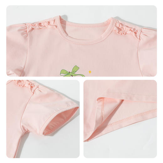 贝贝怡【凉感短袖套装】夏季新款女童冰感T恤+宽松透气短裤运动休闲套装ZB2ET004 商品图8