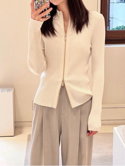 38-4 难得原材 小禾 双开 拉链针织衫 胖瓜6码 商品图4