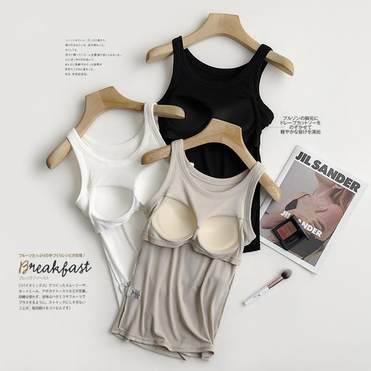 【带胸垫】螺纹打底吊带美背打底衫 商品图3