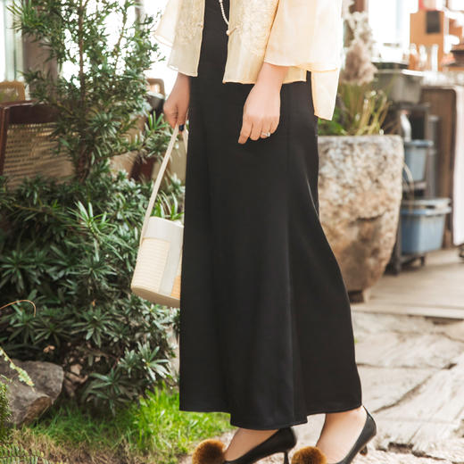 【林栖设计小店】优雅连衣裙复古法式气质修身显瘦2025春夏新品无袖长裙女1952116 商品图4