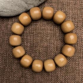 【青山特惠】15*16mm14颗 正区印度迈索尔老山檀精工老型桶珠 银丝纹理 L5