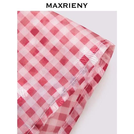 MAXRIENY2025年早春红格纹复古连衣裙公主裙赫本显瘦高腰鬼马甜心(货号:MF86DR004) 商品图3