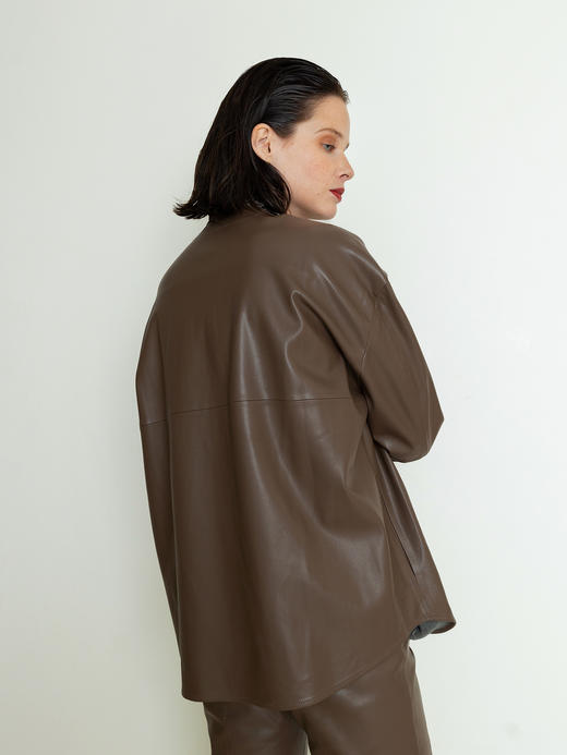 手语花飘带环保素皮外套 商品图2