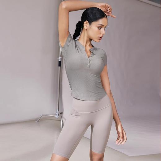 跃牌【倚窗听雨】系列 Athena lulu 兰精莫代尔亨利衫女V领瑜伽服T恤运动健身短袖上衣DA88 商品图1