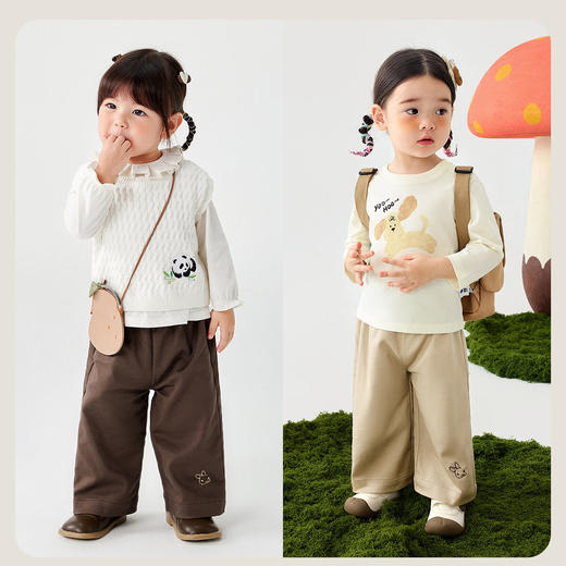 迷你巴拉速干裤女童女宝甜美宽松吸湿速干刺绣棉感2025春新品 商品图2