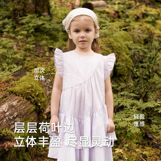 【商场同款】英氏女童连衣裙夏季透气公主裙子纯棉中大童背心裙子 商品图2