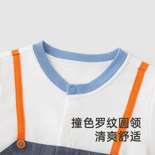 【商场同款】英氏婴儿衣服夏季短袖男童透气纯棉假两件连身衣爬服 商品图2