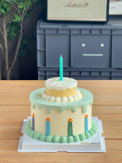 复古裱花小蜡烛蛋糕 商品图0