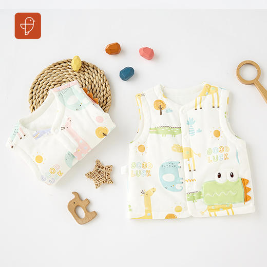 [厚棉马甲]卓儿新生儿宝宝棉背心婴幼儿春季舒适保暖外穿马甲 商品图1