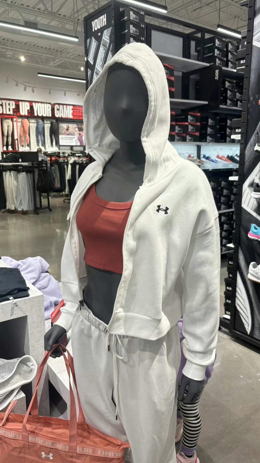 安德玛女士连帽卫衣拉链外套‼️💰458✈️三个颜色可选✔️白色试穿M～香芋色/白色/藏蓝色 商品图3