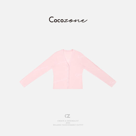 COCO ZONE 2025新款简约轻薄V领单排扣针织衫CD1A0481 商品图0