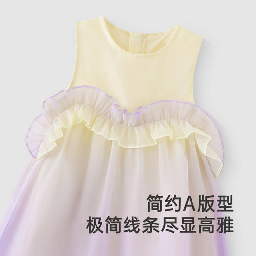 【商场同款】英氏女童连衣裙夏季透气裙子时尚渐变女童背心裙新款 商品图3