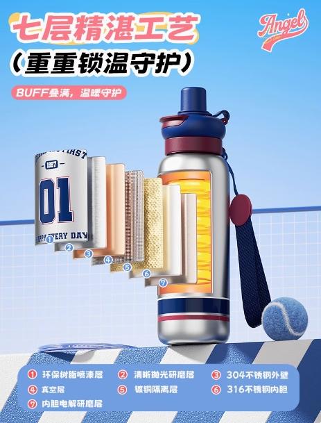 世大家玛丽苏户外运动保温杯青春不羁（700ml） 商品图2