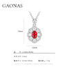 GAONAS 培育红宝石【矿工的眼泪】时尚贵气百搭百花镶红项链11306XR 商品缩略图4