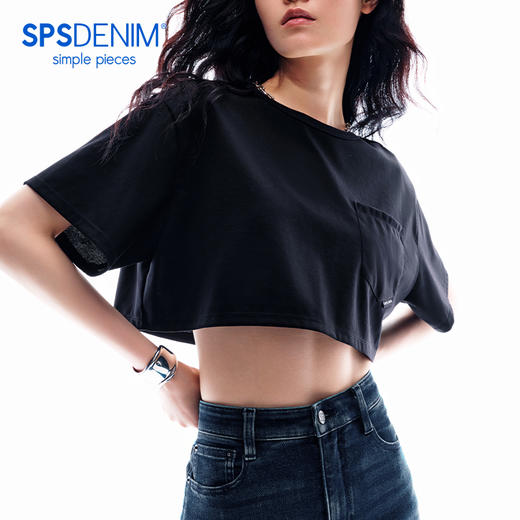 simplepieces春夏款SPST恤女天丝超短廓形短袖 商品图0