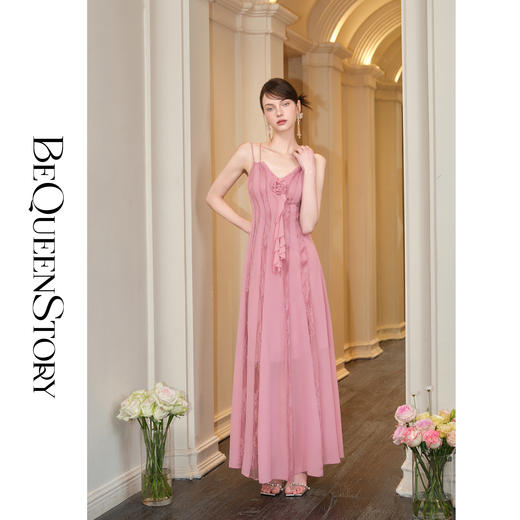 余潇潇【微醺维纳斯】2025春装新款浪漫优雅气质设计吊带连衣裙显瘦 商品图0