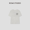ROMI STUDIO“美式复古”100%棉学院风印花圆领短袖T恤 RW25RSX0132 商品缩略图0