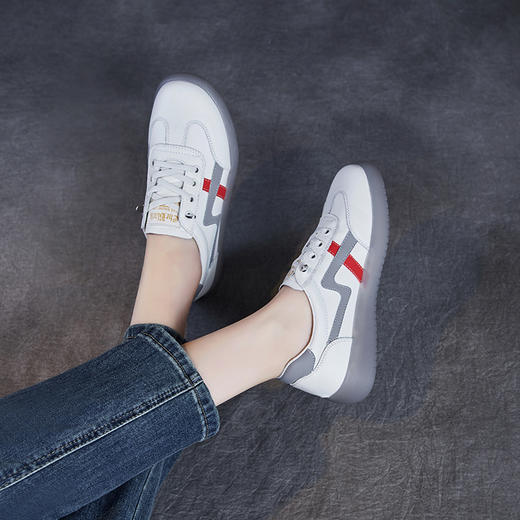 真皮德训小白鞋，牛筋软底牛皮休闲板鞋 ZM258287 商品图2