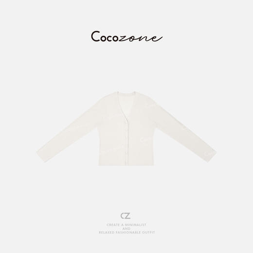 COCO ZONE 2025新款简约轻薄V领单排扣针织衫CD1A0481 商品图1