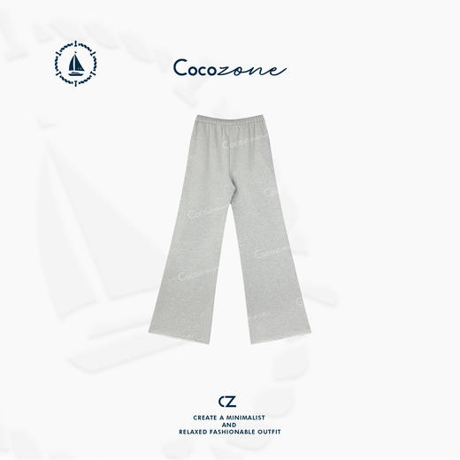 COCO ZONE 100棉慵懒风松紧腰系带直筒休闲裤ACD2A0092 商品图1