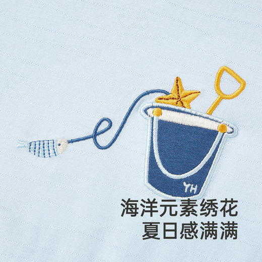 【商场同款】英氏婴儿衣服夏季短袖透气男宝宝包屁衣轻薄连体衣 商品图2
