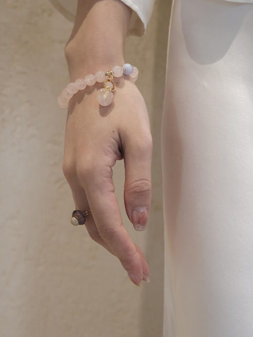 MELI&MOLI |芙蓉石迷你爱心瓶蓝纹玛瑙点缀芙蓉石手链—五行之火 商品图3