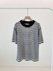 中性风黑白条纹棉麻短袖T恤 高舒适麻棉条纹上衣 ​有一定厚度 透气不闷 柔棉与汉麻混纺的新型面料 宽松直筒版型 这肉显瘦 经典条纹微落肩设计 简约复古 商品缩略图9