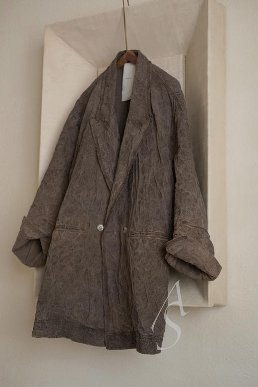 Phaedo  白色/褐金色肌理棉麻提花夹克 商品图3