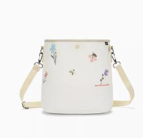 Vans范斯女子斜挎包简约小花水桶包牛奶刺绣小花VN0A7YTBFS8