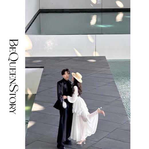 余潇潇【海上卢浮宫】2025春装新款仙气飘逸乔其纱欧若风长袖连衣裙 商品图2