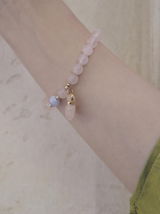 MELI&MOLI |芙蓉石迷你爱心瓶蓝纹玛瑙点缀芙蓉石手链—五行之火 商品图2