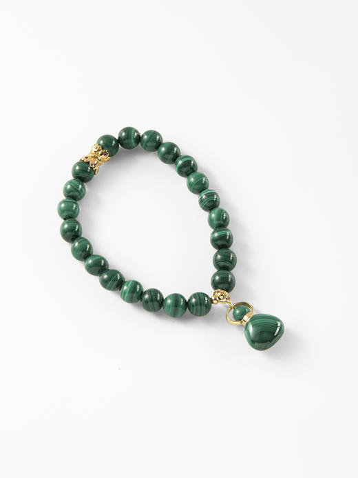 MELI&MOLI |孔雀石迷你福袋瓶925银配件点缀圆珠手链—五行之木 商品图1