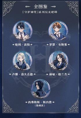 哈利波特 守护神咒系列 反光吧唧 徽章 全5种 4包/盒 国谷