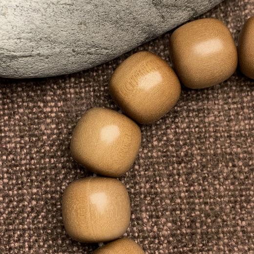 【青山特惠】15*16mm14颗 正区印度迈索尔老山檀精工老型桶珠 银丝纹理 L5 商品图1