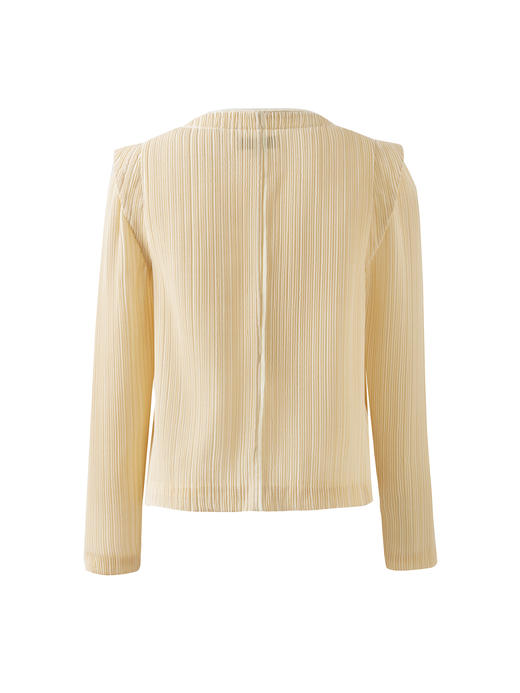 褶皱手工肌理面料淡黄色/浅绿色套装 商品图4