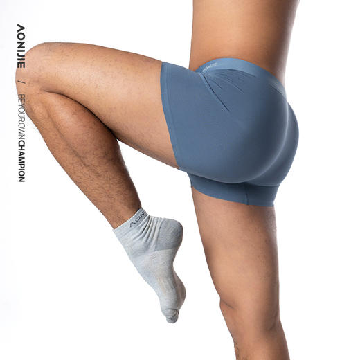 奥尼捷新款男士运动内裤7A级桑蚕丝抑菌80支莫代尔运动内裤四角内裤压胶工艺 E7009 商品图1