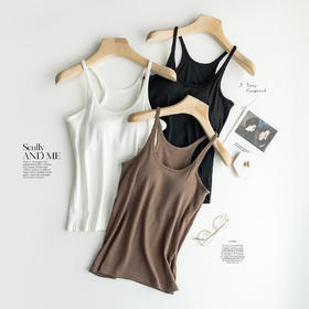 【带胸垫】纯色美背 背心打底衫