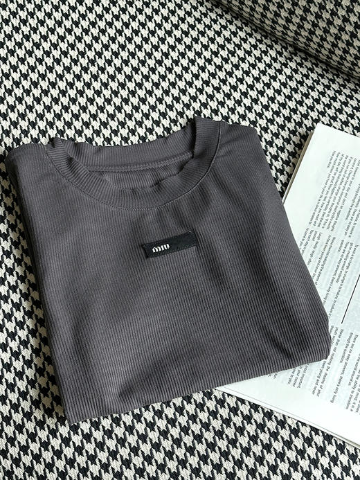 THS-限时  缪家 女士坑条针织短袖T恤 BH2571 商品图2