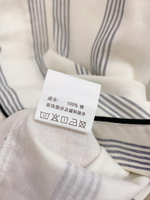 松植屋男款不负韶华竖条纹纱布睡衣套装100%纯棉面料全棉家居服 商品图7