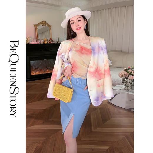 余潇潇【静谧蓝调】2025春装新款轻奢高级感时髦性感欧若风包臀短裙 商品图2