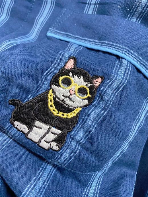 松植屋男款不负韶华竖条纹纱布睡衣套装100%纯棉面料全棉家居服 商品图10