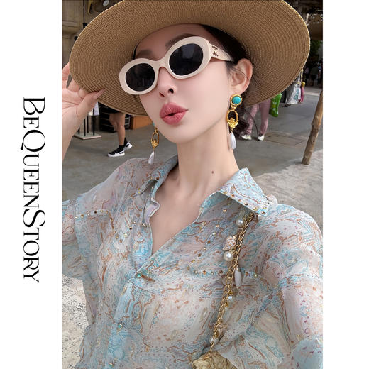 余潇潇【迷雾沙丘】桑蚕丝宽松衬衫&百搭半身裙&连衣裙2025春季新款 商品图2