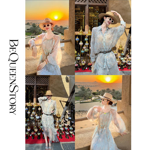 余潇潇【迷雾沙丘】桑蚕丝宽松衬衫&百搭半身裙&连衣裙2025春季新款 商品图0