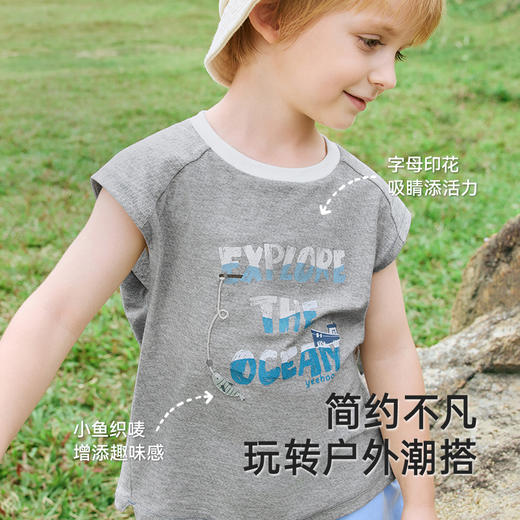 【商场同款】英氏儿童背心透气夏季男童休闲百搭时尚背心打底防闷 商品图2