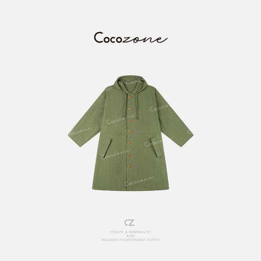COCO ZONE 2025新款复古宽松单排扣连帽外套CD2A0601 商品图0