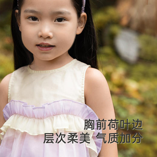 【商场同款】英氏女童连衣裙夏季透气裙子时尚渐变女童背心裙新款 商品图2