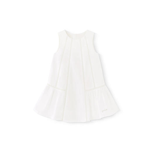 【商场同款】英氏女童连衣裙夏季透气裙子可爱纯棉白裙女宝背心裙 商品图4